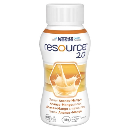 Nestlé Resource 2.0 Liquid nutritional preparation pineapple-mango flavor 800 ml (4 x 200 ml)