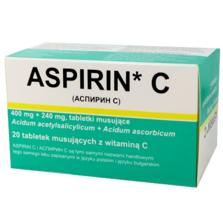 ASPIRIN C * 20 TABL.MUS.      IR/DELF/BG