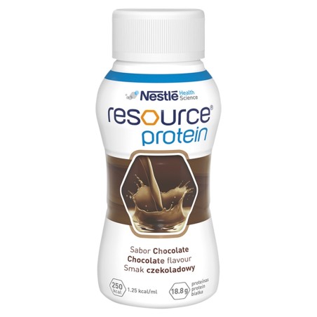 Nestlé Resource Protein Liquide préparation nutritionnelle, saveur chocolat, 800 ml (4 x 200 ml)