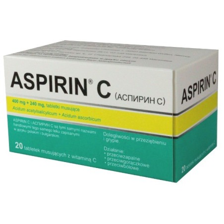 ASPIRIN C * 20 TABL.MUS.     IR/AINPH/BG
