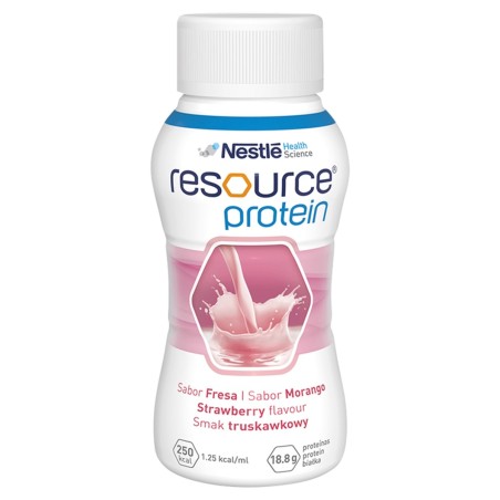 Nestlé Resource Protein Liquid nutritional preparation, strawberry flavor, 800 ml (4 x 200 ml)