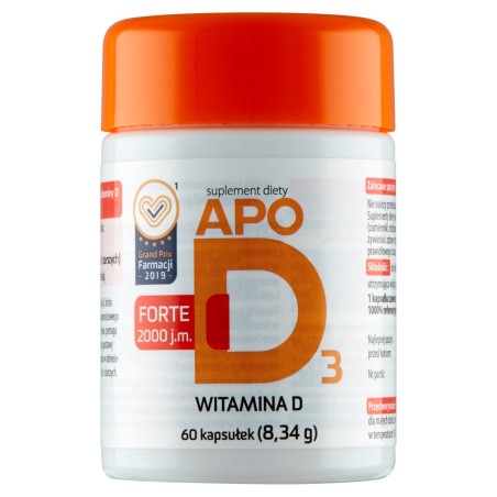 ApoD3 Complément alimentaire vitamine D forte 2000 UI 8,34 g (60 pièces)