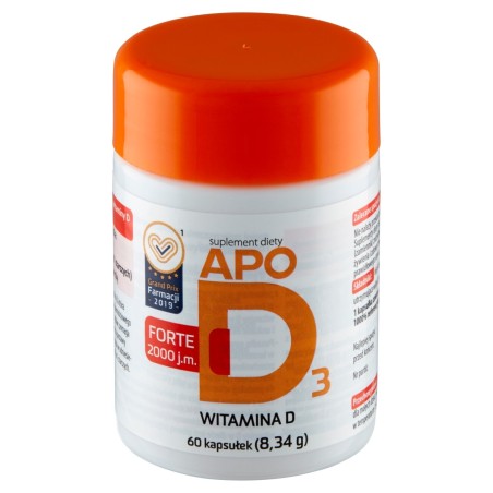 ApoD3 Integratore alimentare di vitamina D forte 2000 UI 8,34 g (60 pezzi)