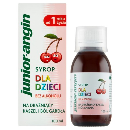 Junior-angin Medizinprodukt Sirup für Kinder mit Kirschgeschmack 100 ml