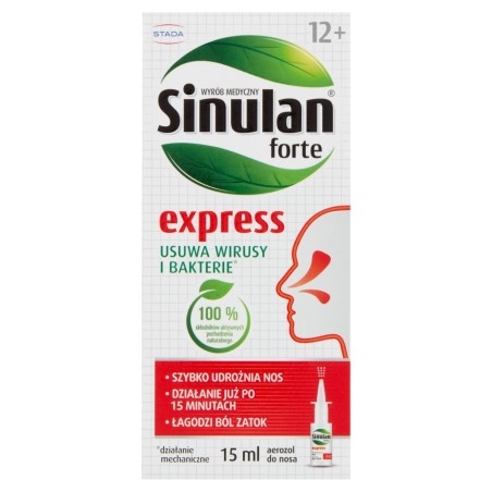 Sinulan Forte Express Wyrób medyczny aerozol do nosa 15 ml