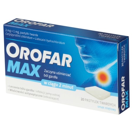 Orofar Max Pastilles, mint flavor, 20 pieces