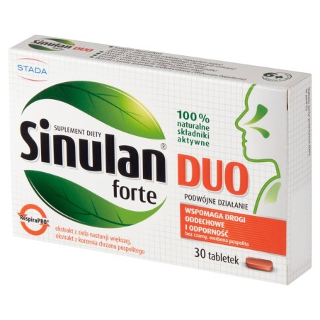 Sinulan Duo Forte Comprimés de complément alimentaire 15,6 g (30 pièces)
