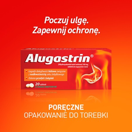Alugastrin Dihidroxialuminii natrii carbonas 340 mg Medicina con sabor a menta 20 piezas