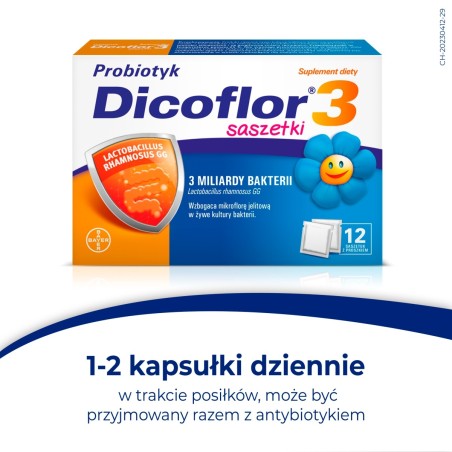Dicoflor 3 Probiotic dietary supplement 24 g (12 x 2 g)