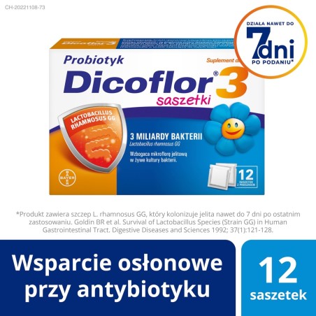 Dicoflor 3 Probiotic dietary supplement 24 g (12 x 2 g)