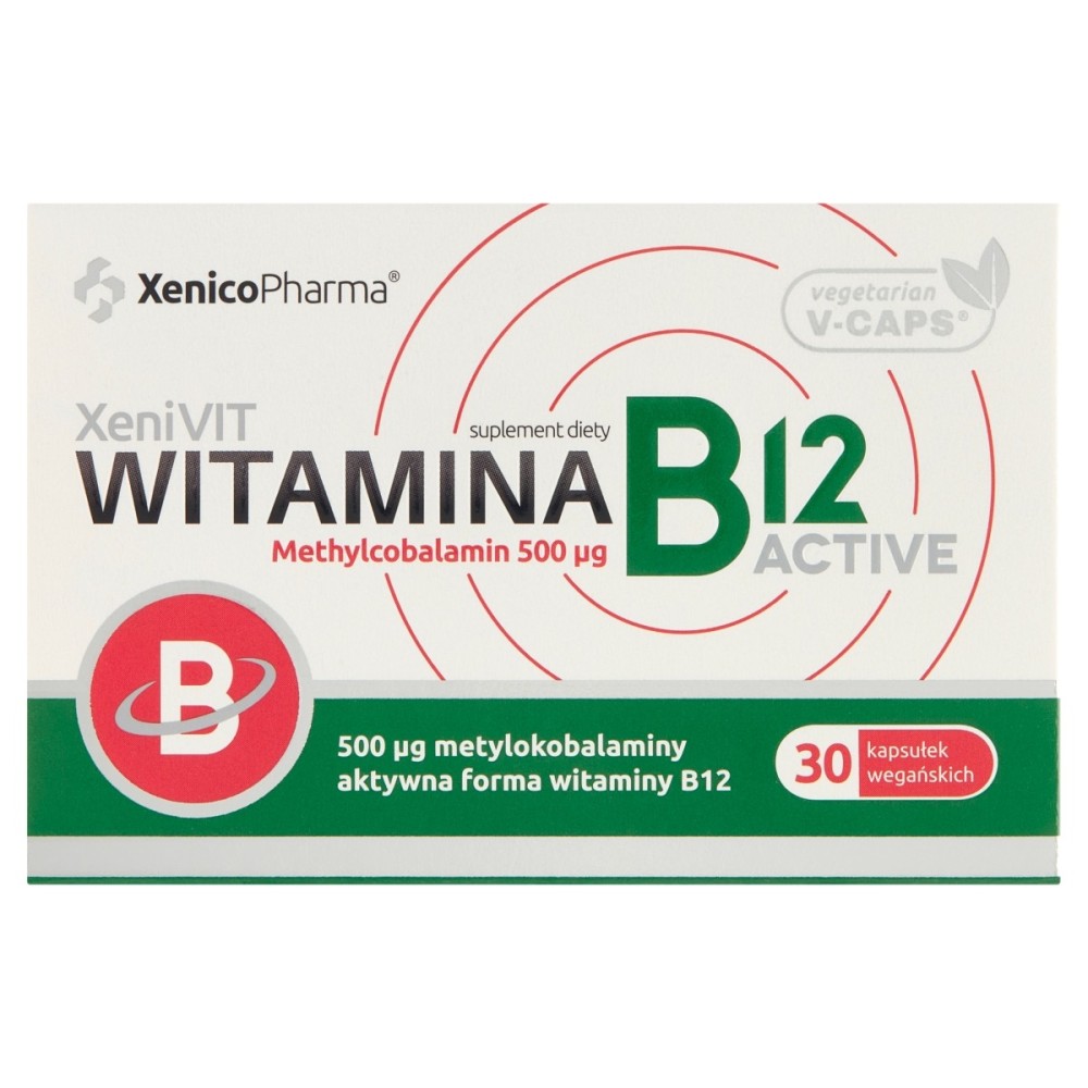 XeniVit Nahrungsergänzungsmittel Vitamin B12 Methylcobalamin 500 μg 8,52 g (30 x 284 mg)