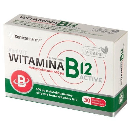 XeniVit Nahrungsergänzungsmittel Vitamin B12 Methylcobalamin 500 μg 8,52 g (30 x 284 mg)