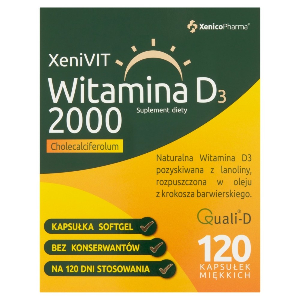 XeniVit Suplement diety witamina D₃ 2000 32,4 g (120 x 270 mg)
