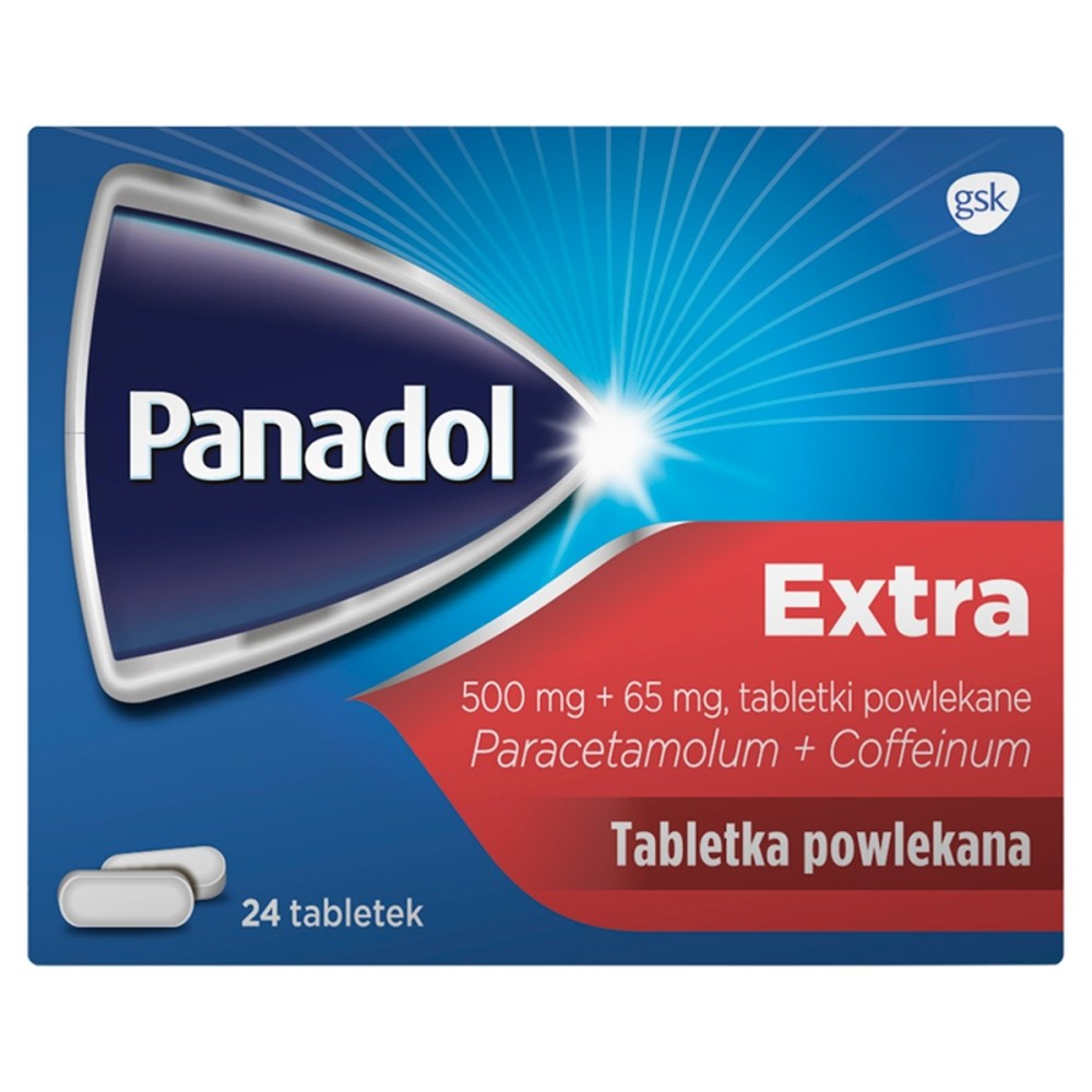 Panadol Extra 500 mg + 65 mg Tabletki powlekane 24 sztuki