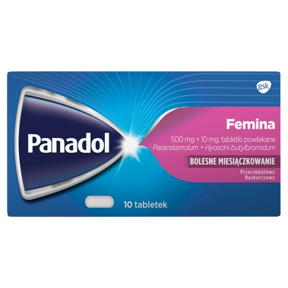 Panadol Femina 500 mg + 10 mg Film-coated tablets 10 pieces