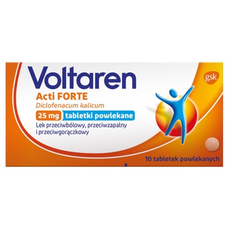 Voltaren Acti Forte 25 mg Lek przeciwbólowy przeciwzapalny i przeciwgorączkowy 10 sztuk