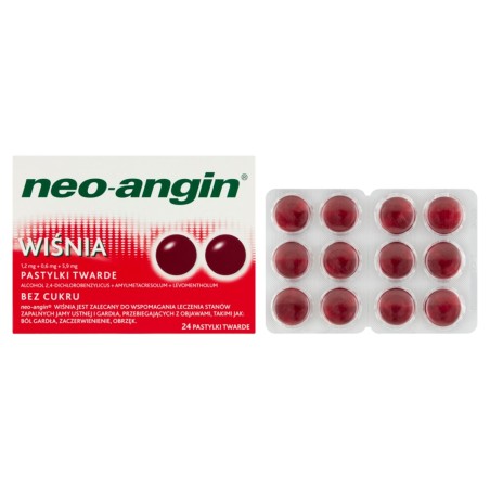 Neo-angin Hard pastilles without sugar cherry 24 pieces