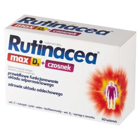 Rutinacea max D₃ + czosnek Suplement diety 60 sztuk