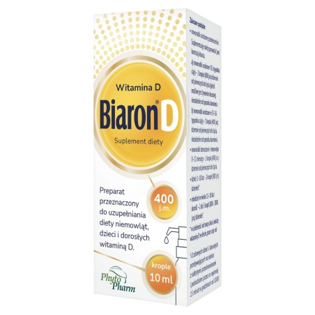 Biaron D Suplement diety witamina D 400 j.m. krople 10 ml