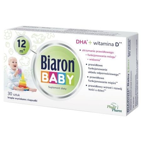 Biaron Baby 12 m+ Dietary supplement drops squeezed from a capsule, 30 pieces