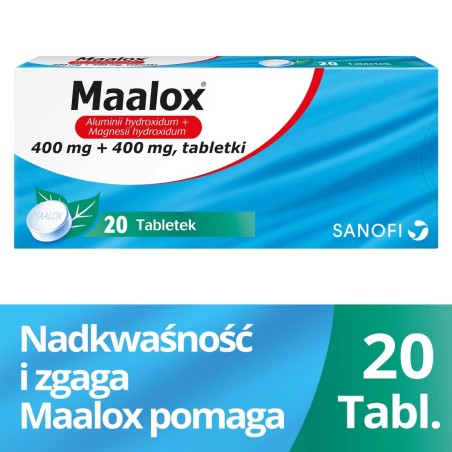 Sanofi Maalox 400 mg + 400 mg Comprimidos 20 piezas
