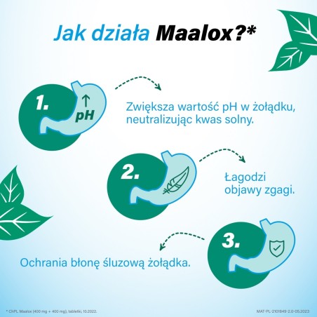 Sanofi Maalox 400 mg + 400 mg Comprimidos 40 piezas