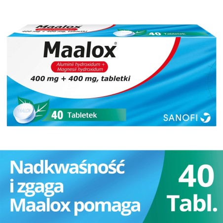 Sanofi Maalox 400 mg + 400 mg Tablets 40 pieces