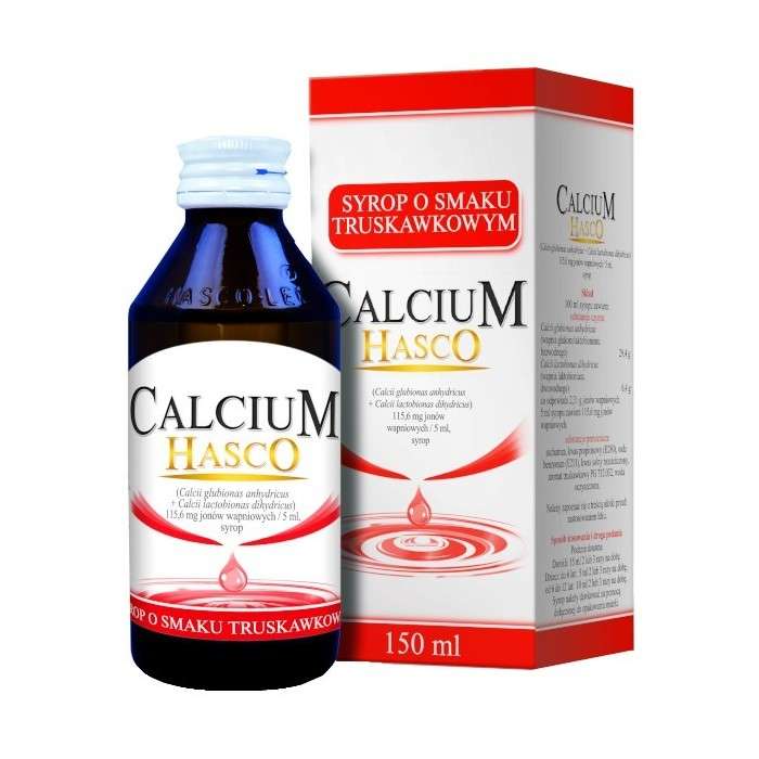 Calcium HASCO o sm.truskawkowym syrop 115,