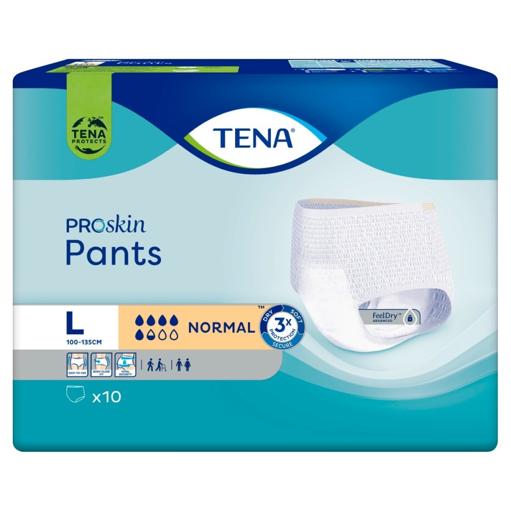 TENA ProSkin Pants Normal Saugfähige Höschen für medizinische Geräte L 10 Stück