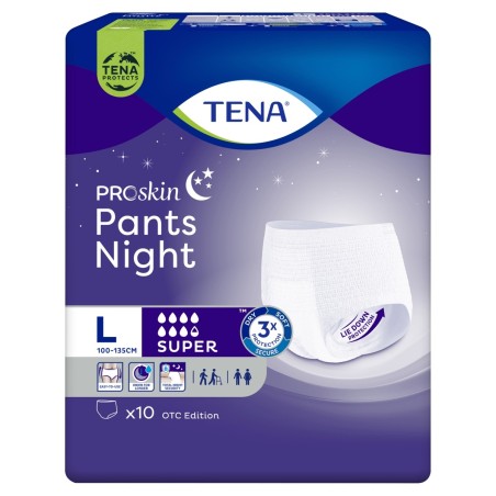 TENA ProSkin Pants Night Braguitas Superabsorbentes L 10 piezas
