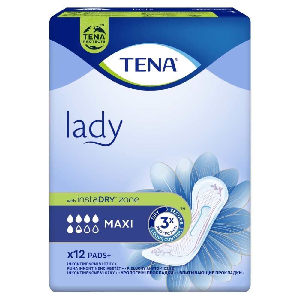 TENA Lady Protect+ Maxi Anatomical diapers 12 pieces