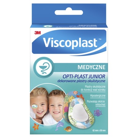 Viscoplast Opti-Plast Junior Decorated ophthalmic patches 62 mm x 50 mm 10 pieces