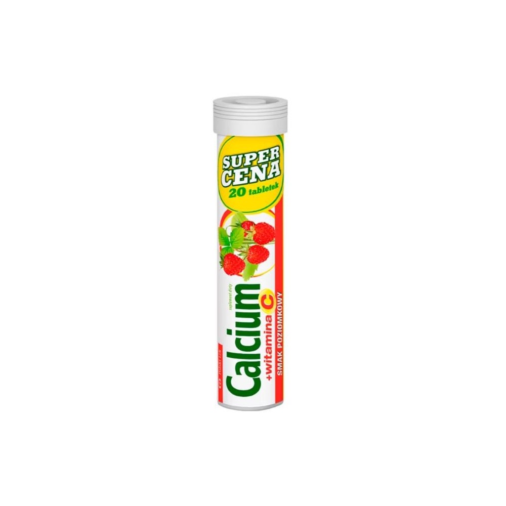 Calcium with Vit. C strawberry flavor, mousse tablet.