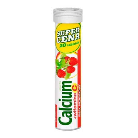 Calcium avec Vit. C arôme fraise, comprimé mousse.