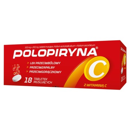 Polopiryna C (500 mg + 200 mg) x 18 comprimidos efervescentes