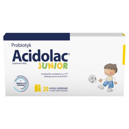 Acidolac Junior (white chocolate) x 20 tablets.