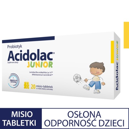 Acidolac Junior (white chocolate) x 20 tablets.