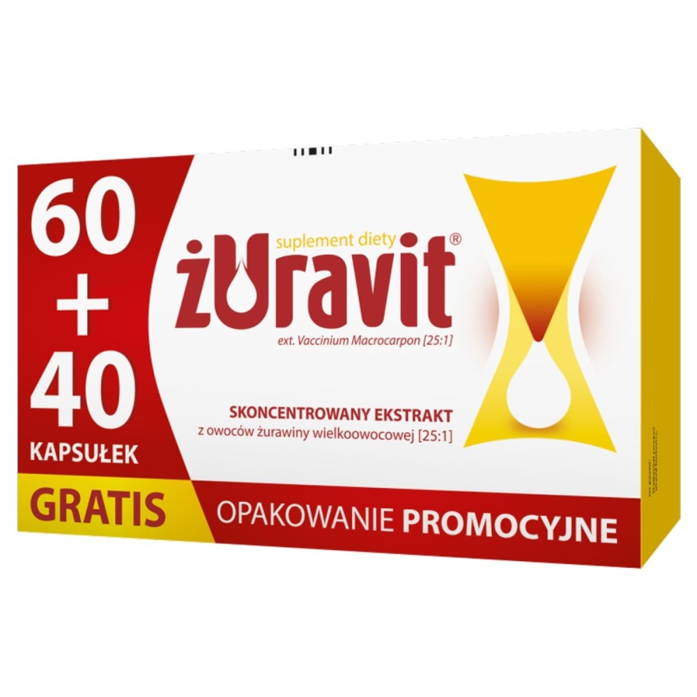 Żuravit x 100 tombe. élastique /colis 60+40 capsules. gratuit/