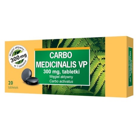 Carbo Medicinalis VP, 300 mg, tabl., 20 sz