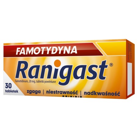 Famotydyna Ranigast 20 mg x 30 Tabl. Schüssel