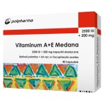 Vitaminum A+E Medana (2500 j.m. + 200 mg) x 40 cápsulas. Elástico.