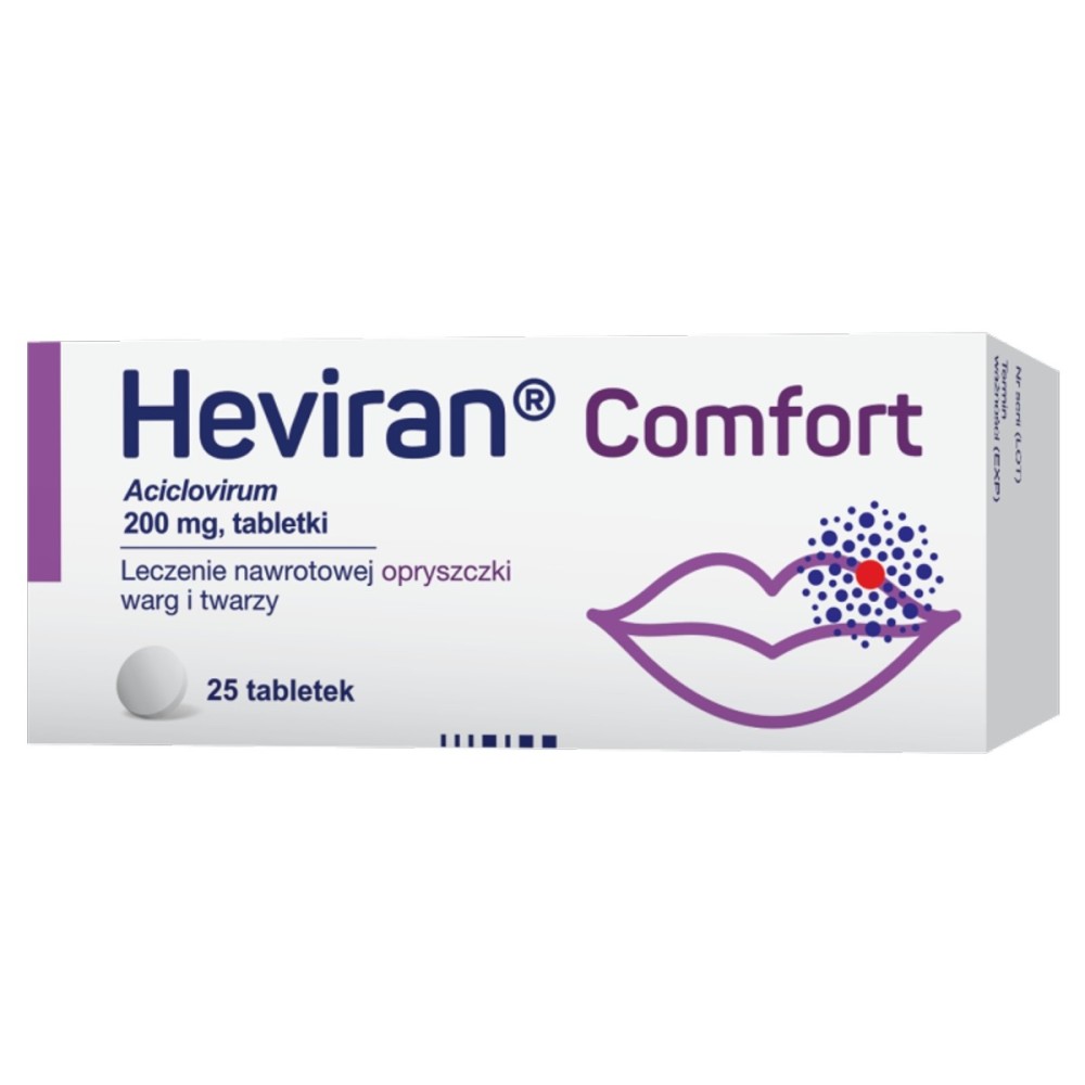 Heviran Confort 200 mg x 25 comp. powl.