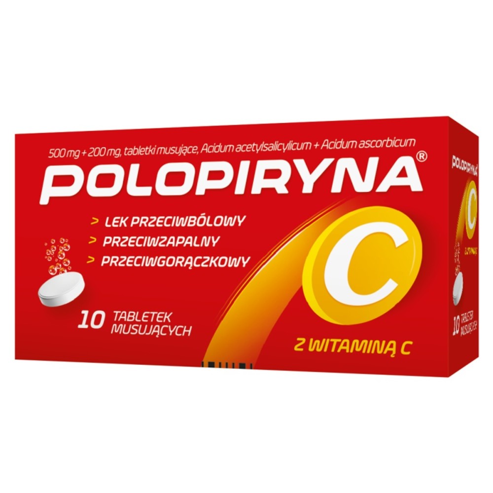 Polopiryna C (500mg +200mg) x 10 comprimés effervescents