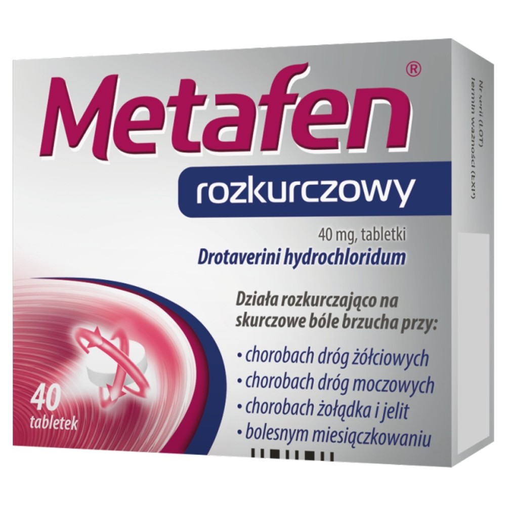 Metafen antispasmodic 40mg x 40 tablets
