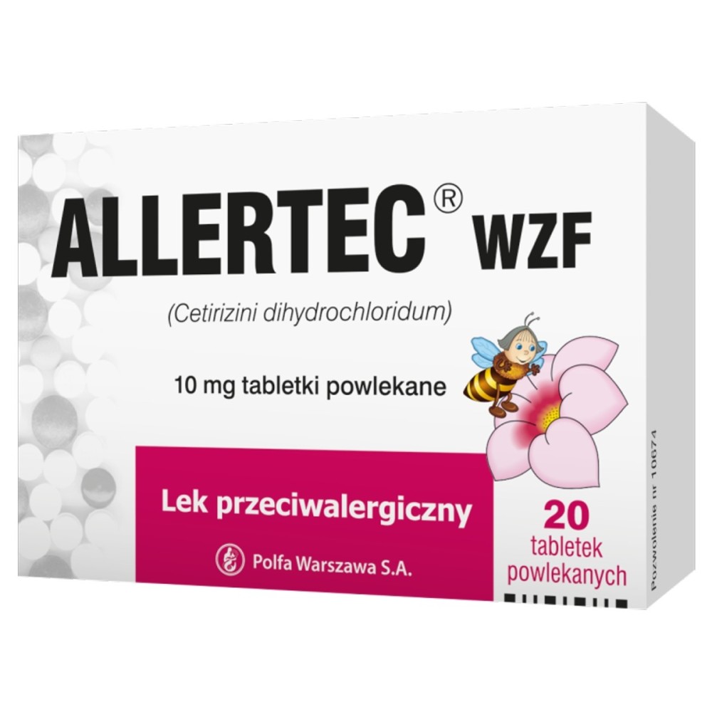 Allertec WZF 10 mg x 20 comprimés