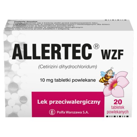 Allertec WZF 10 mg x 20 tabl. powl.