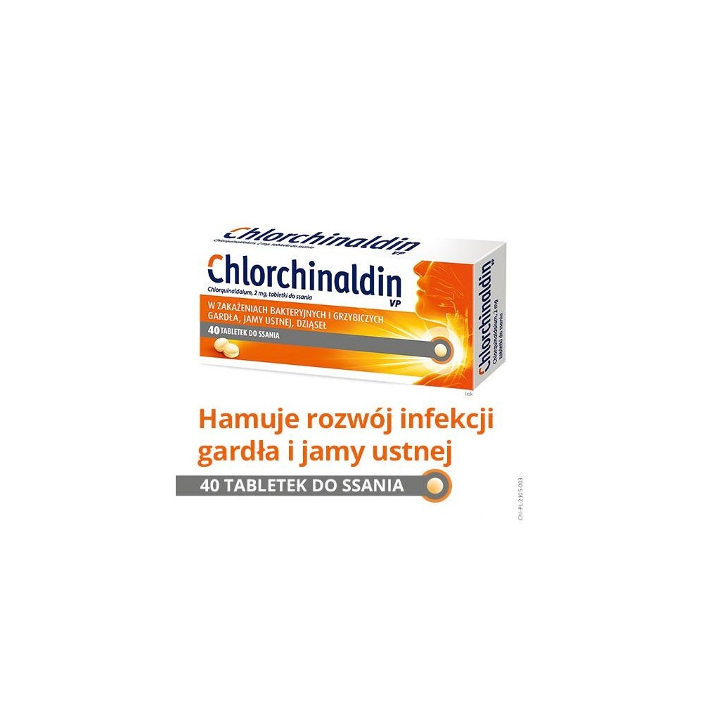 Chlorchinaldin VP, 2 mg, pastilky, 40 jednotek