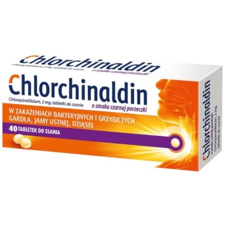 Chlorchinaldin schwarzer Johannisbeergeschmack 40 Tabletten