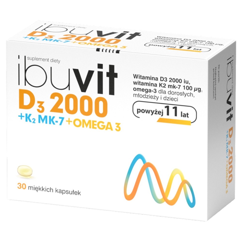 Ibuvit D3 2000 + K2 MK-7 Omega 3 x 30 gélules.