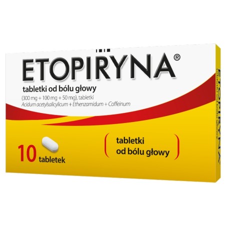 Etopiryna (300 mg + 50 mg + 100 mg) x 10 comprimés.